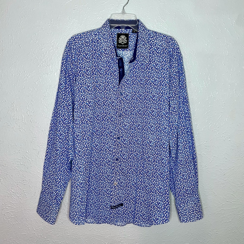 English Laundry Men’s Blue Fleur Button Down